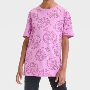 Girls' Super Mario Princess Peach Short Sleeve Graphic T-Shirt - Lilac Purple M